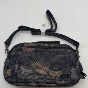 Lug Black and Brown Leaf Pattern small crossbody lightweight crossbody